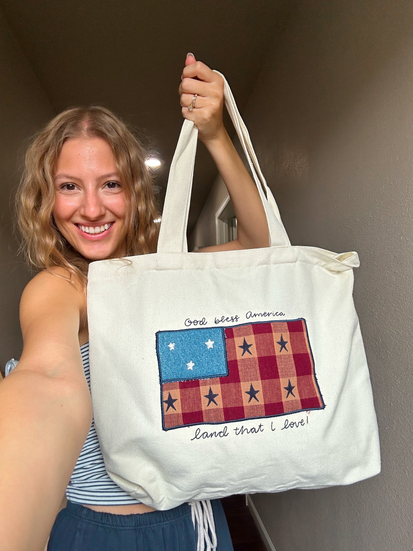 God Bless America tote