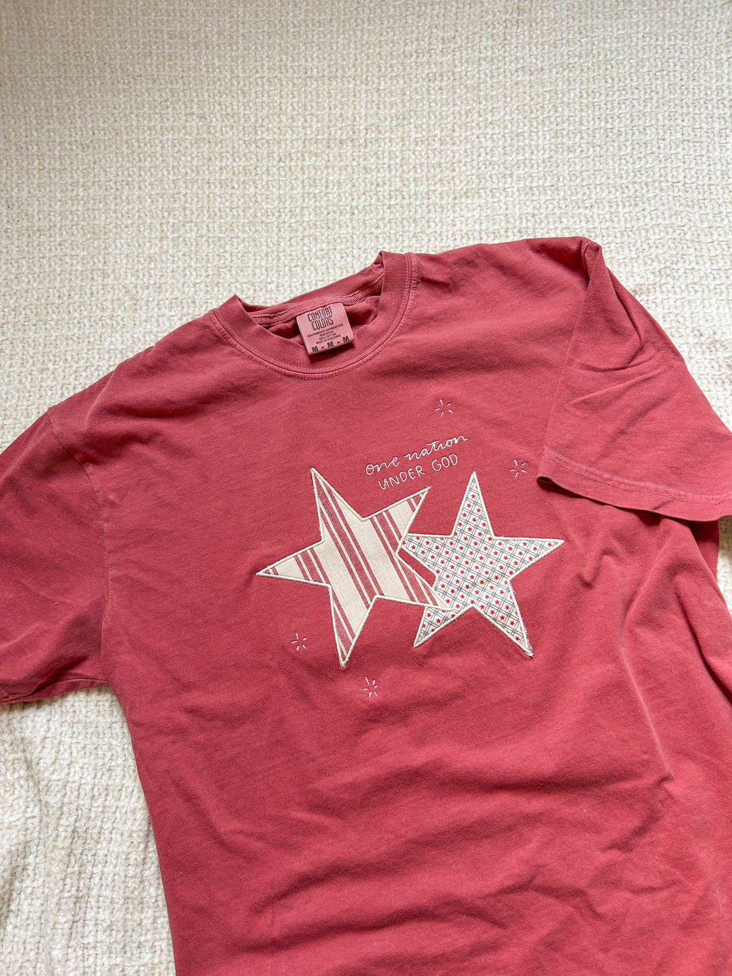 Star Patchwork tee (red)
