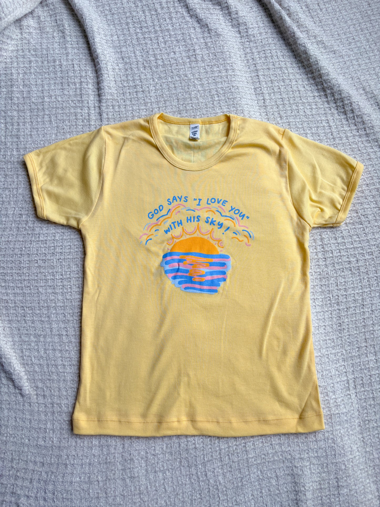 Sunset Baby Tee (yellow)