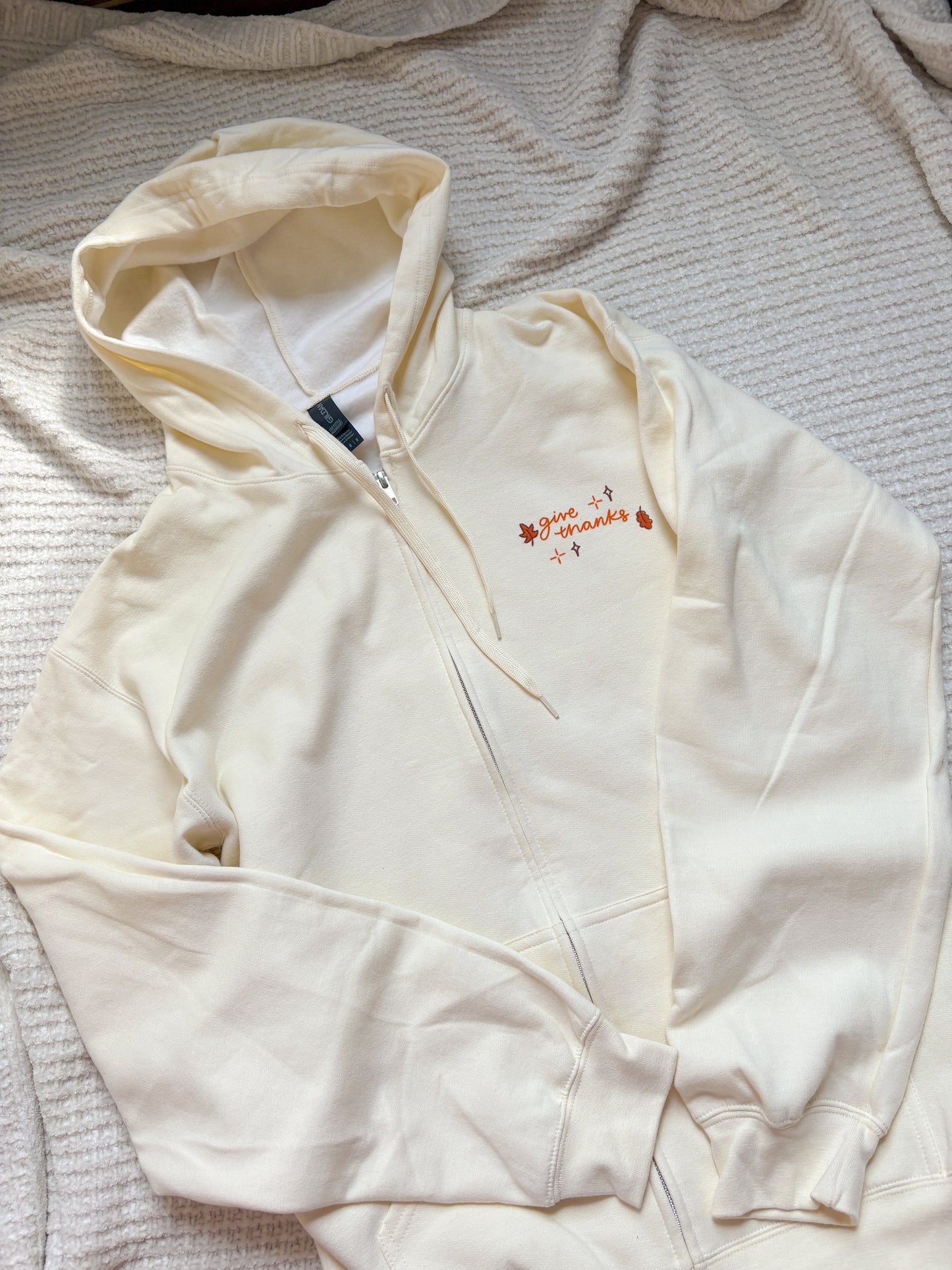 Give Thanks zip-up