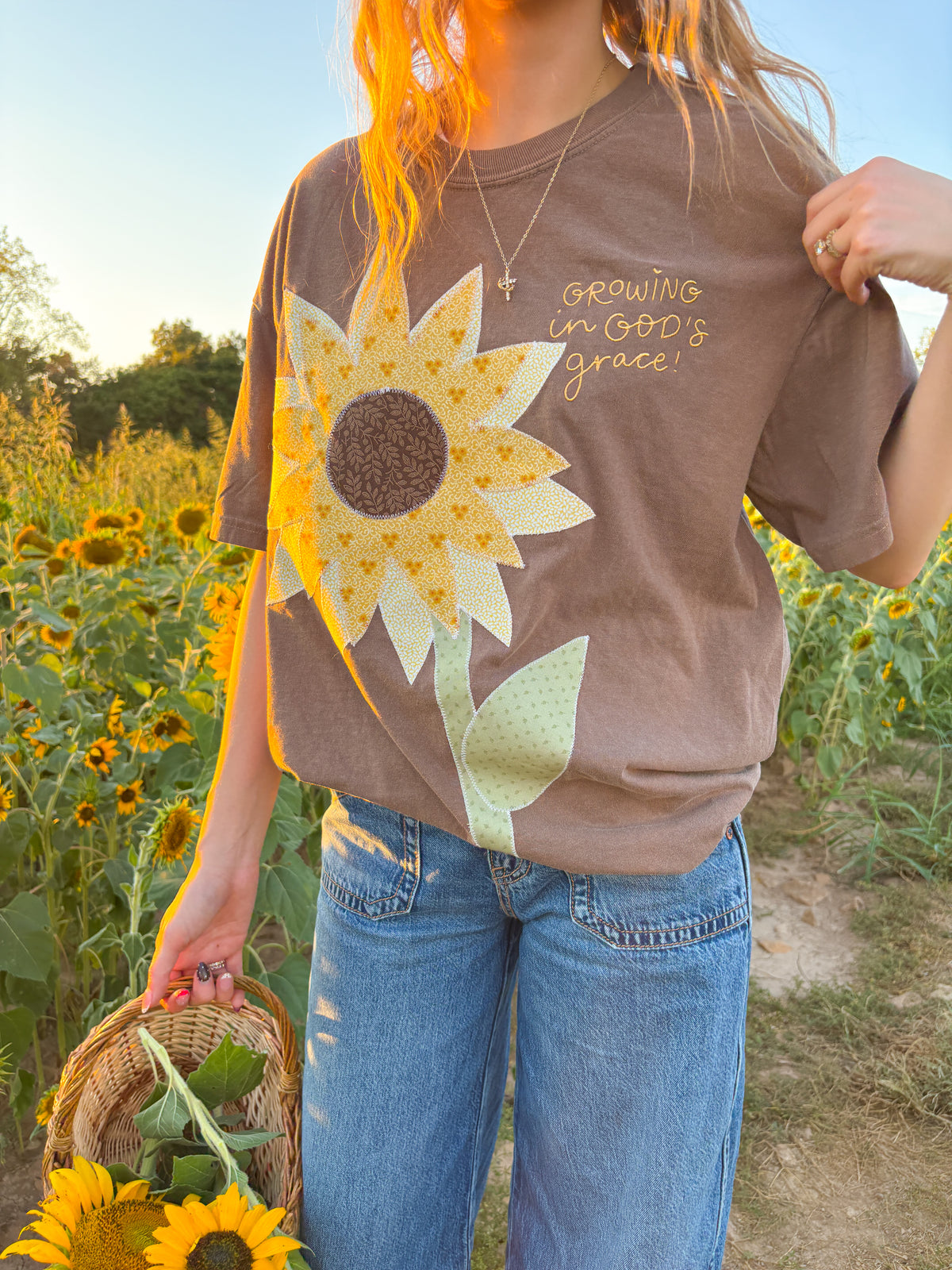 PREORDER Sunflower patchwork tee