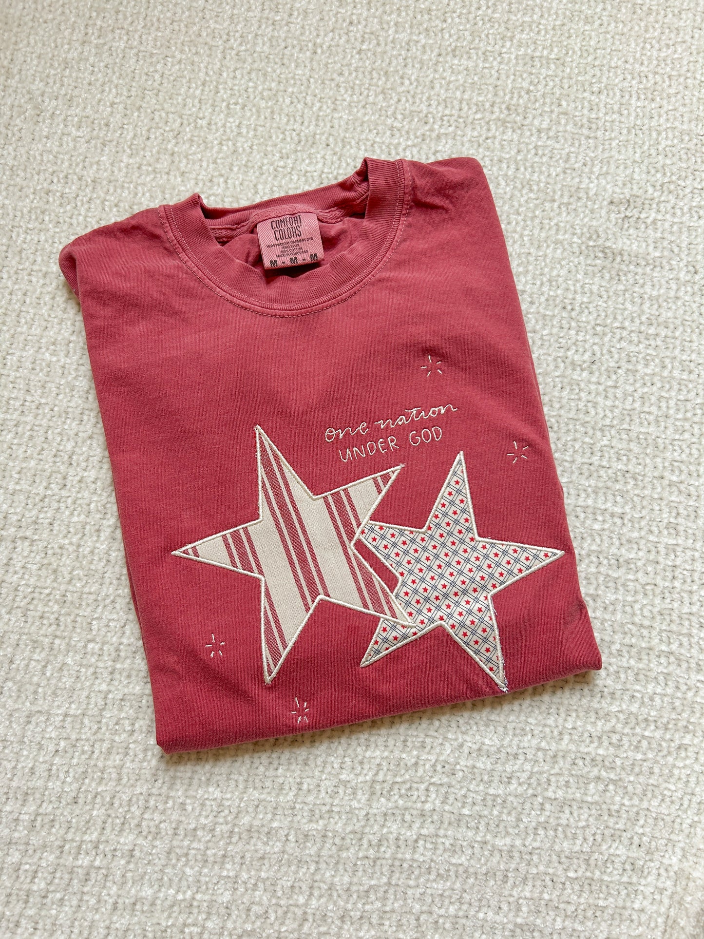 Star Patchwork tee (red)