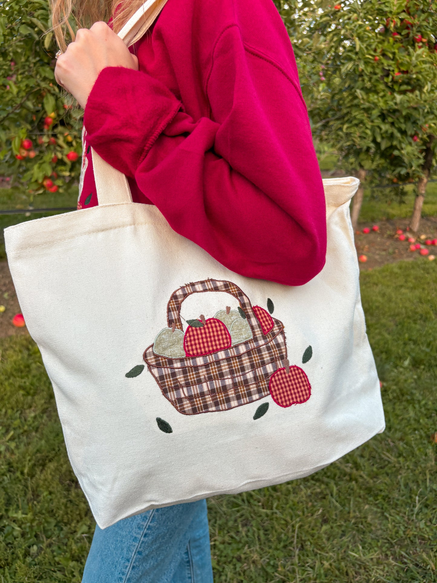 Apple Basket patchwork tote