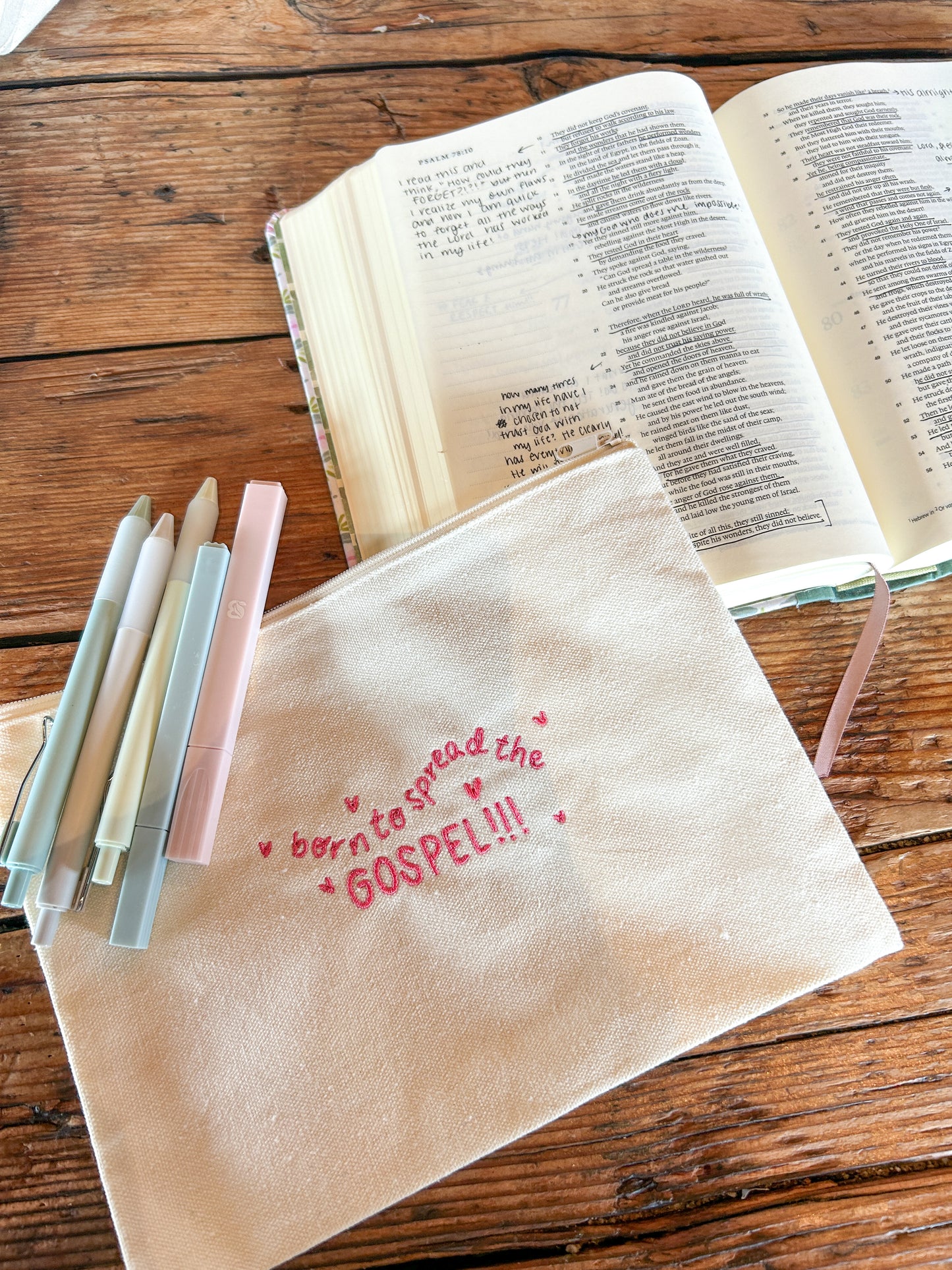 Bible Study Canvas Pouch