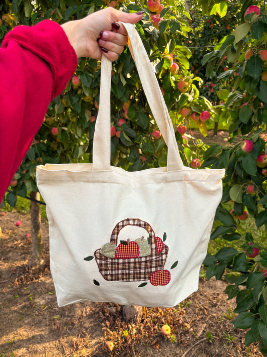Apple Basket patchwork tote