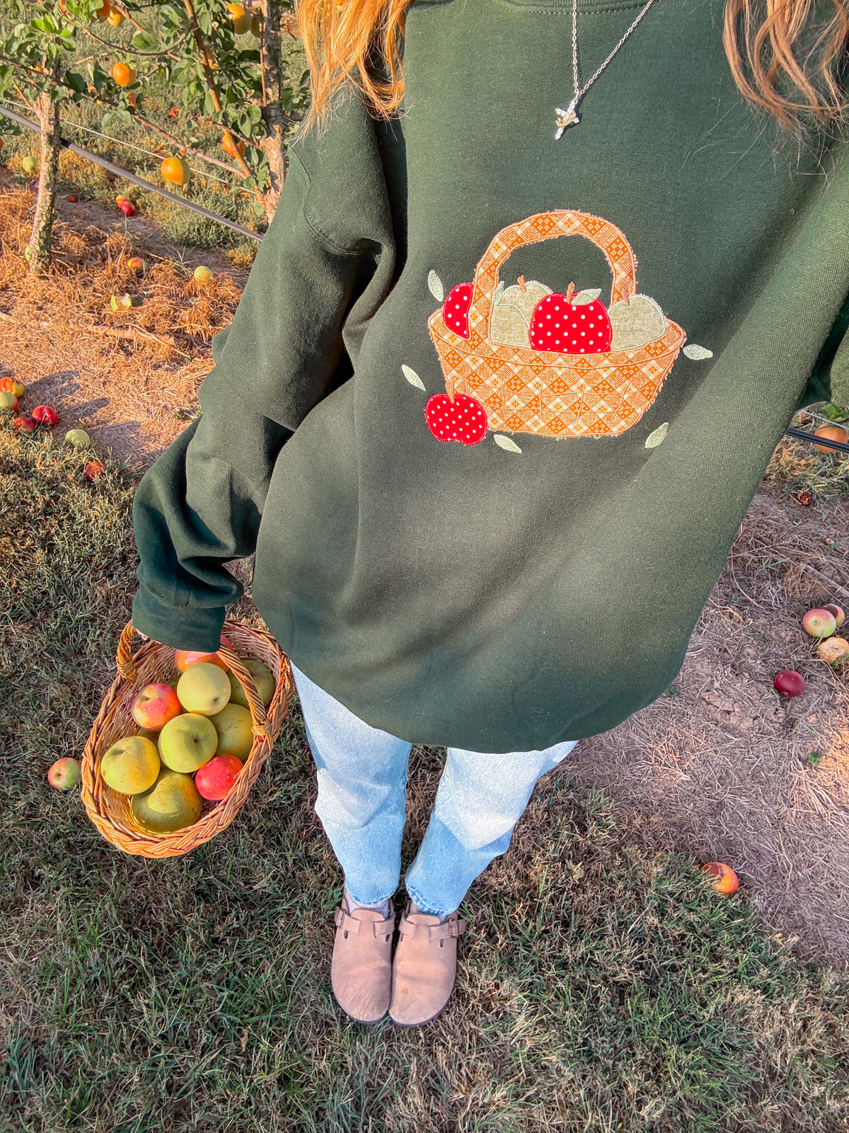 Apple Basket patchwork crew (green)