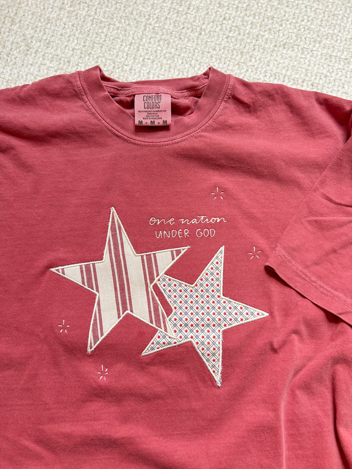 Star Patchwork tee (red)