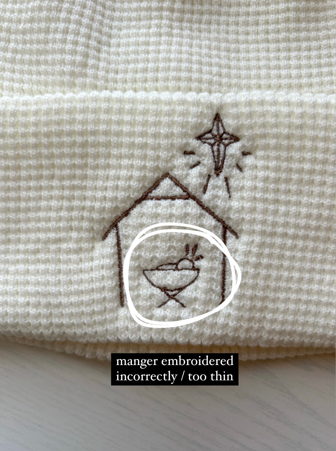 *OOPSIE* White Nativity Beanie