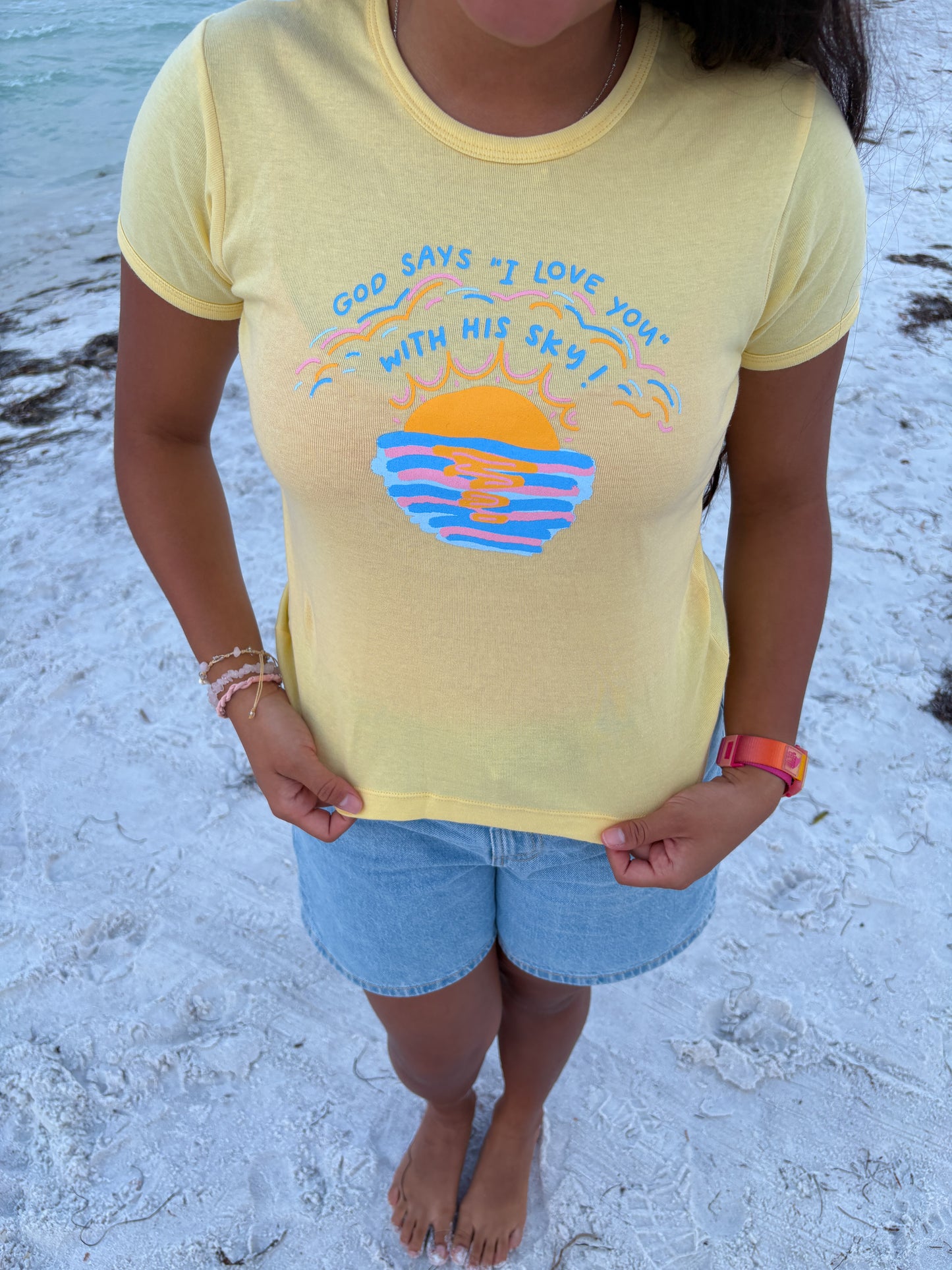 Sunset Baby Tee (yellow)