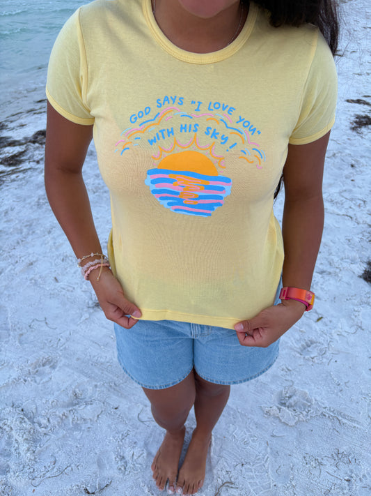 Sunset Baby Tee (yellow)