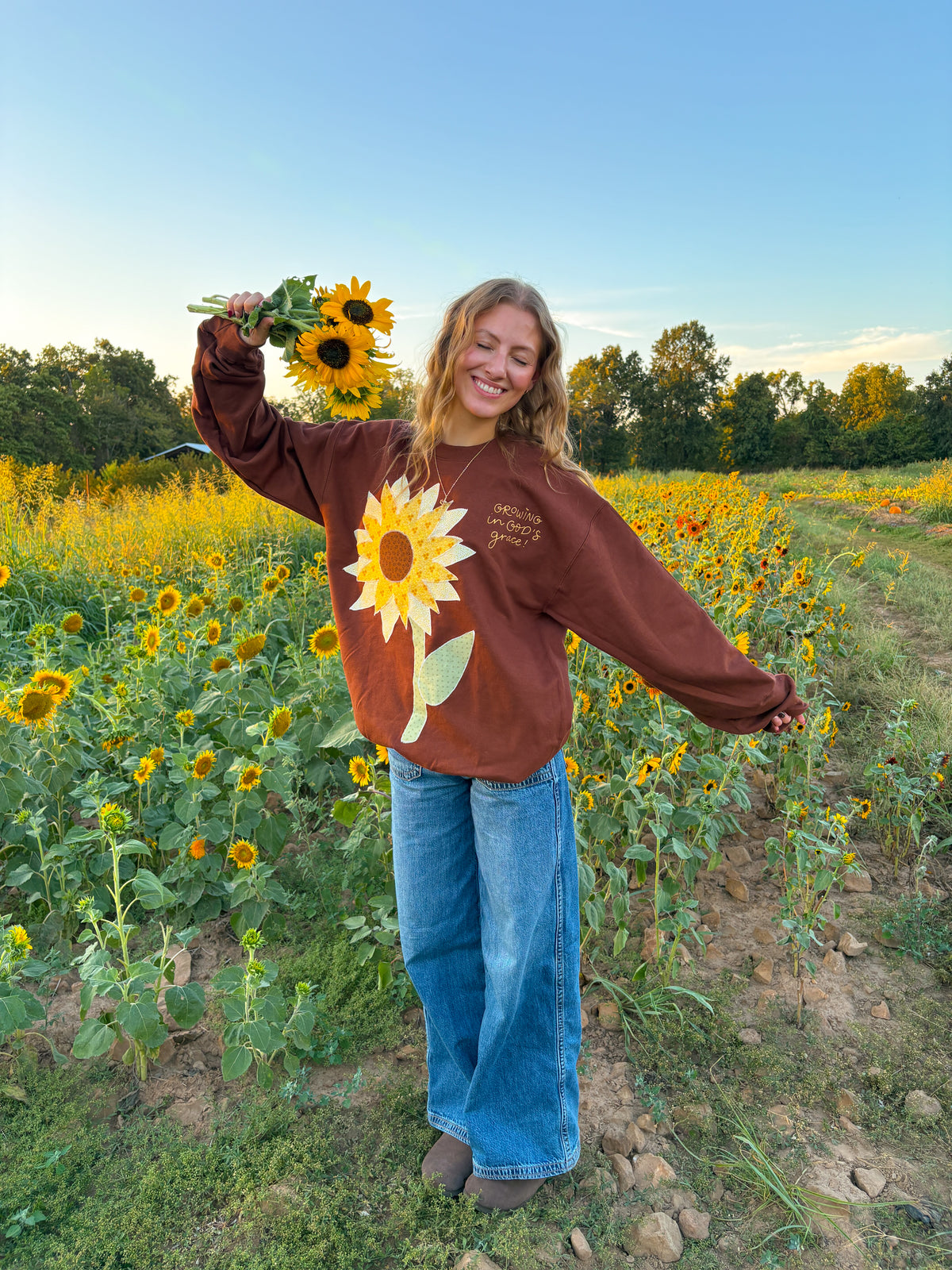 PREORDER Sunflower patchwork crew