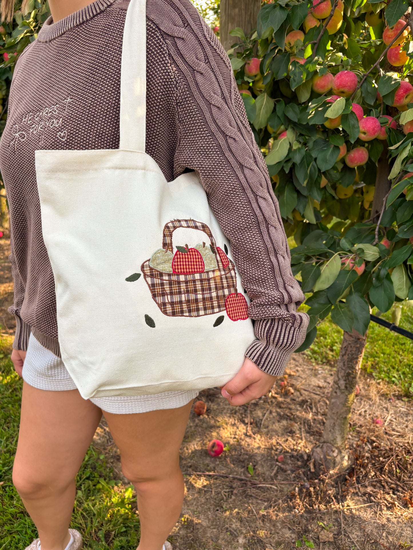 Apple Basket patchwork tote