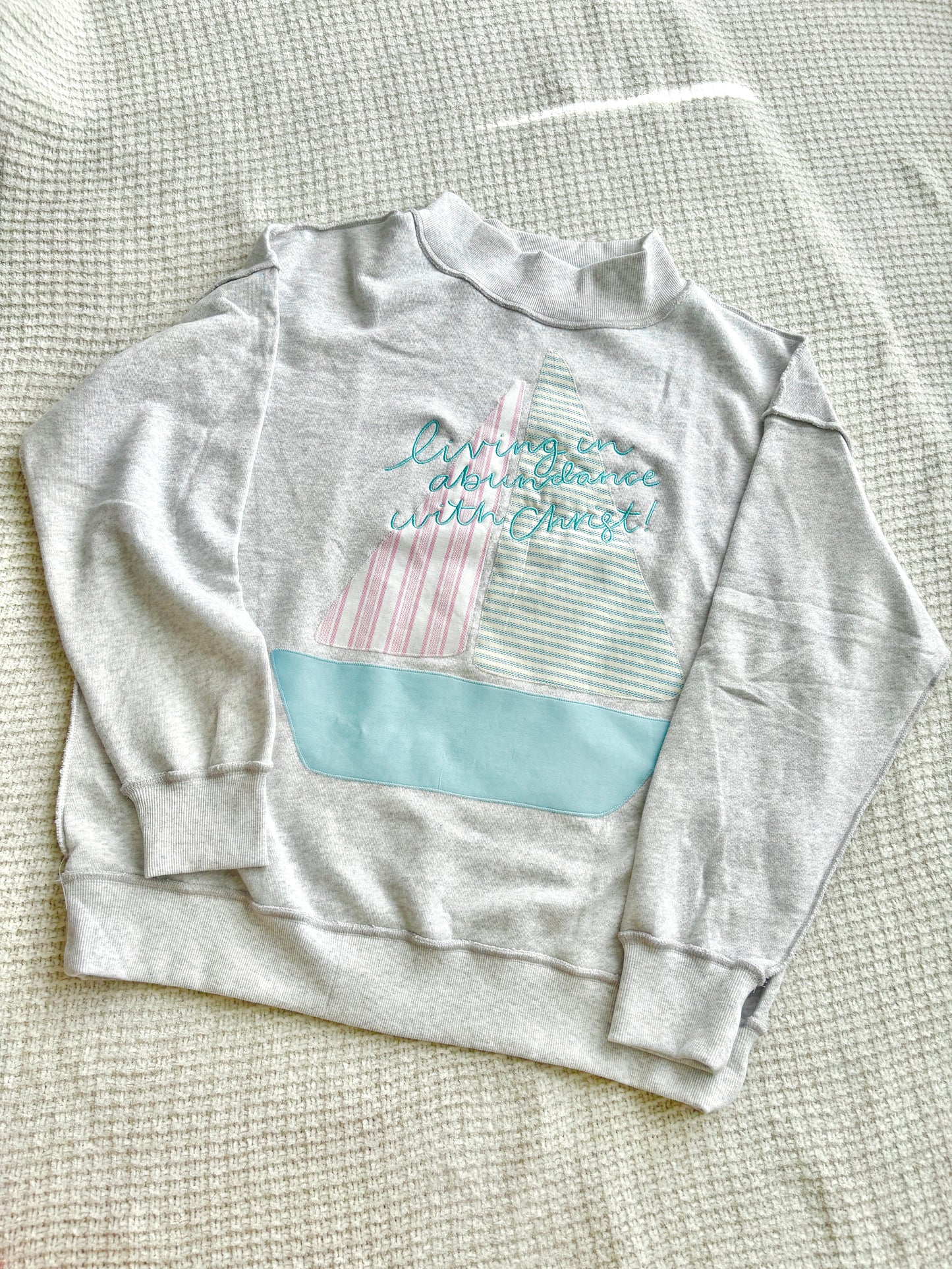 PREORDER Sailboat patchwork mockneck