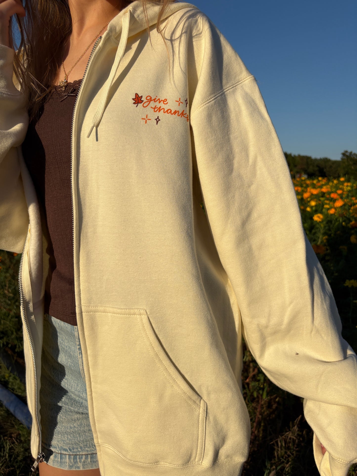 Give Thanks zip-up