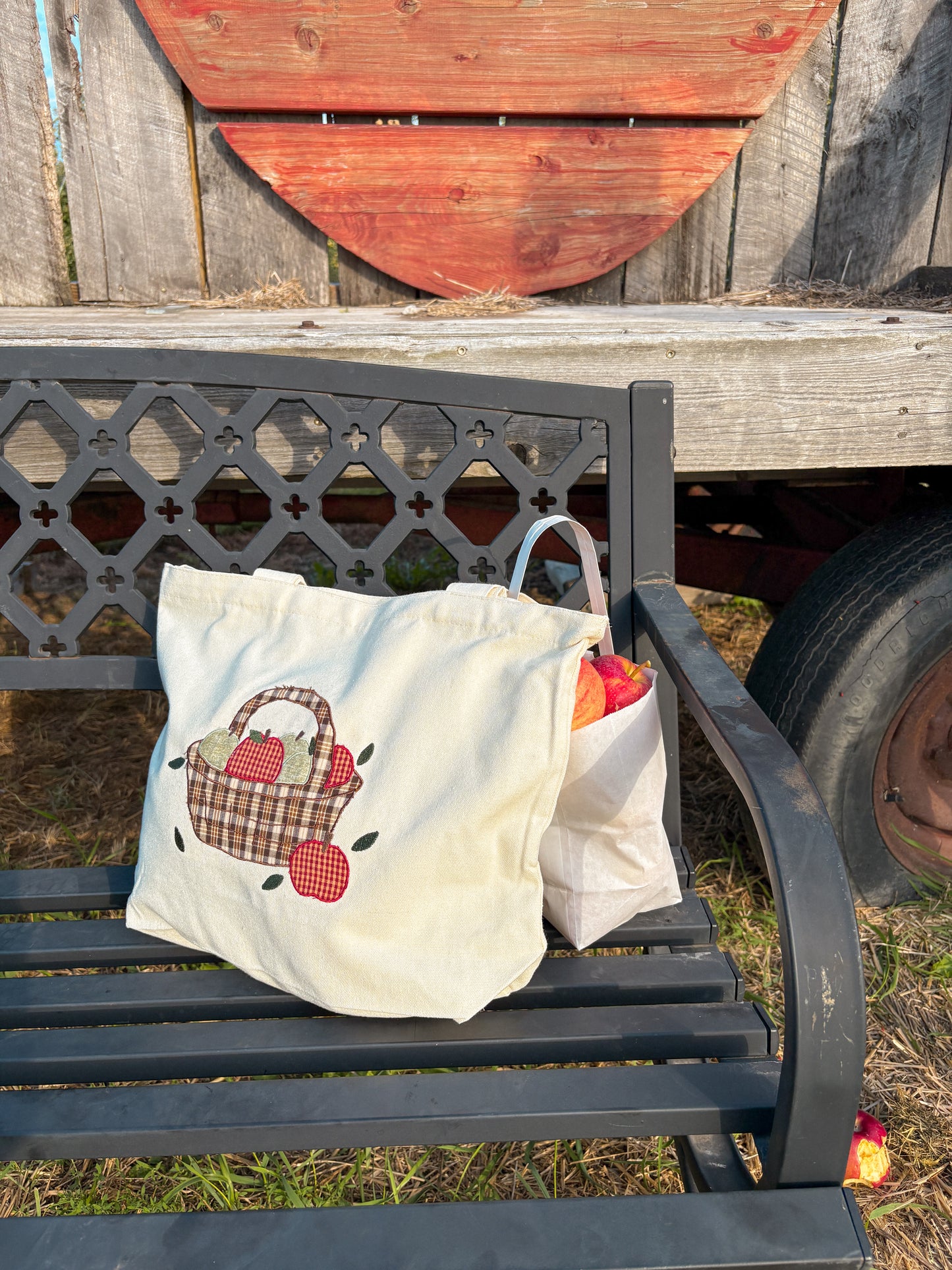 Apple Basket patchwork tote
