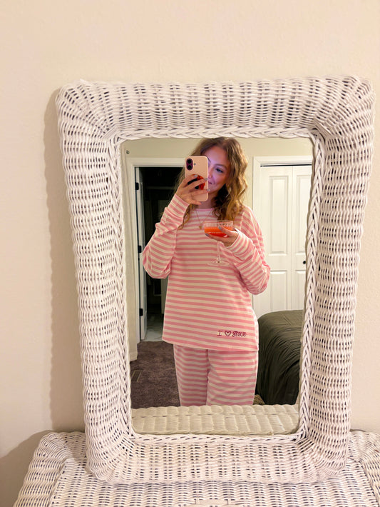 I ♡ Jesus light pink set