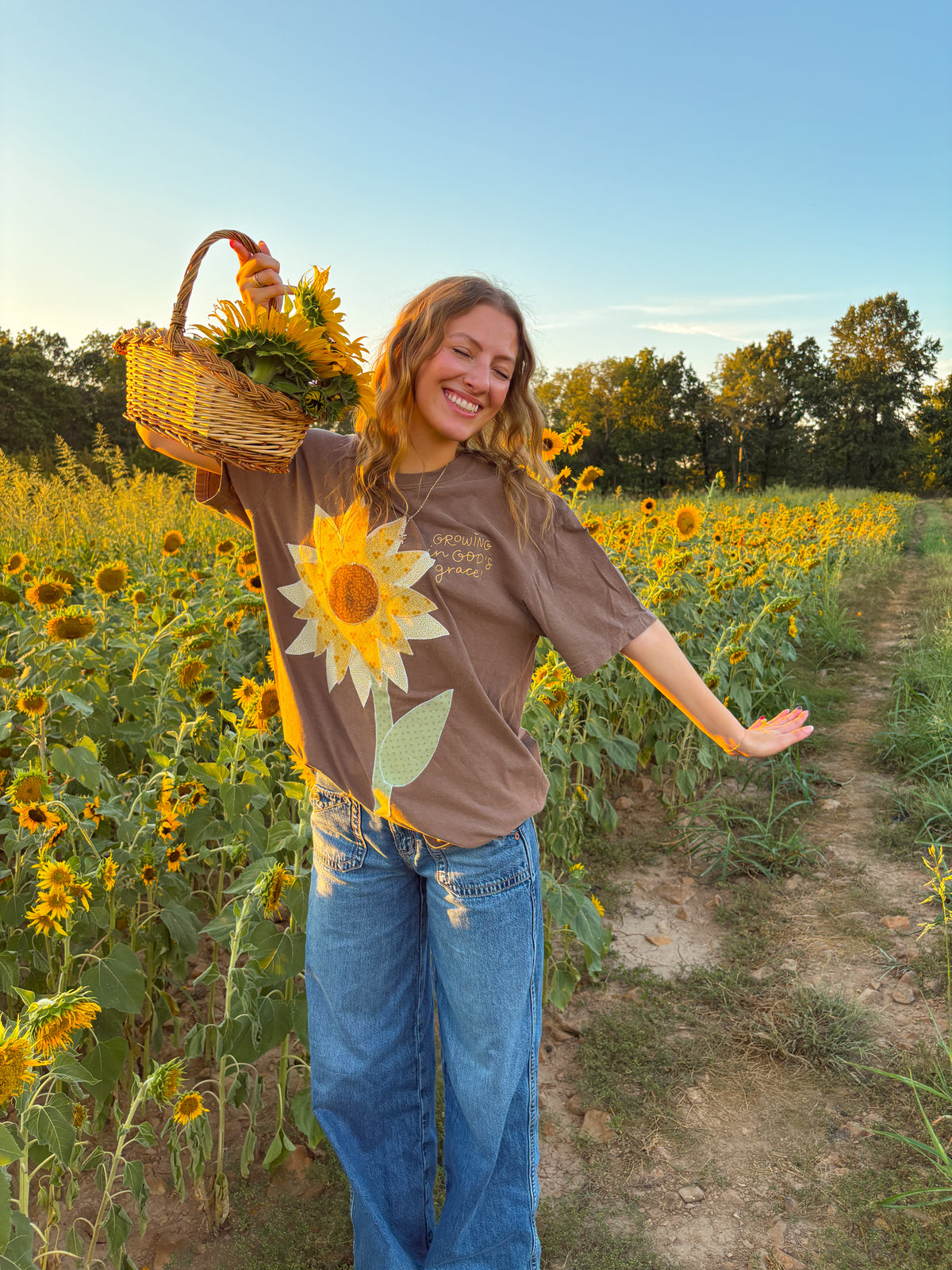 PREORDER Sunflower patchwork tee