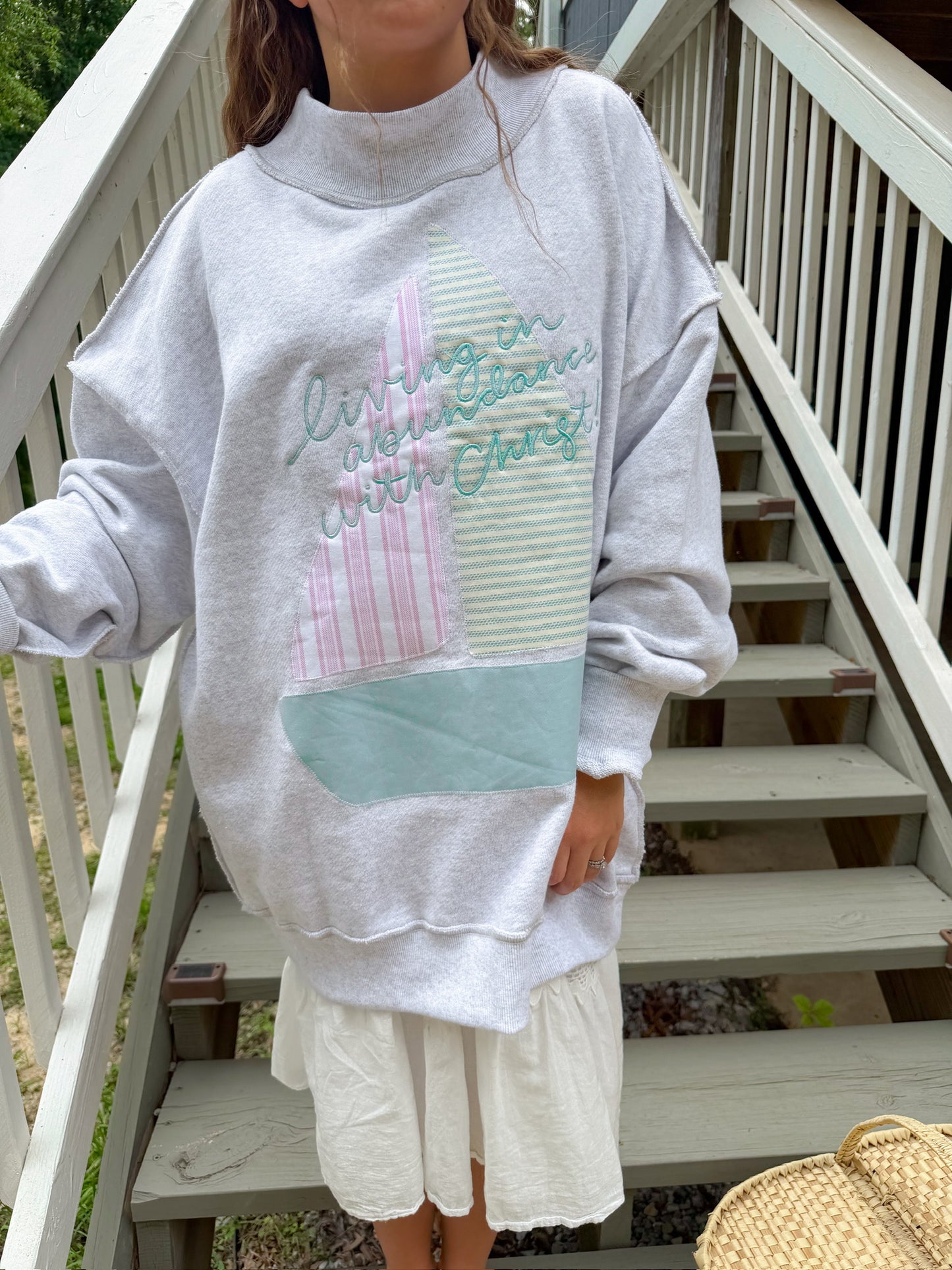 PREORDER Sailboat patchwork mockneck