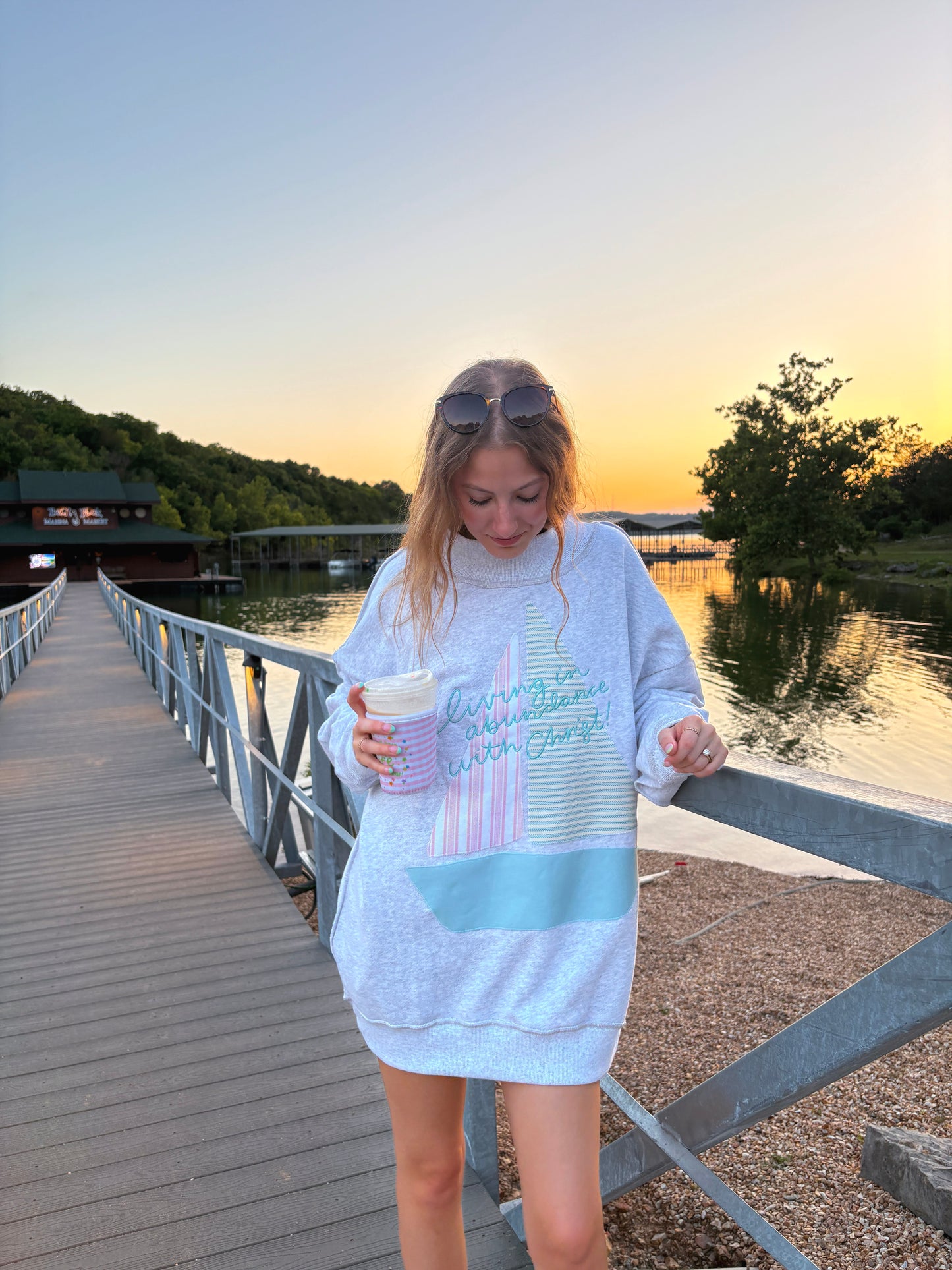 PREORDER Sailboat patchwork mockneck