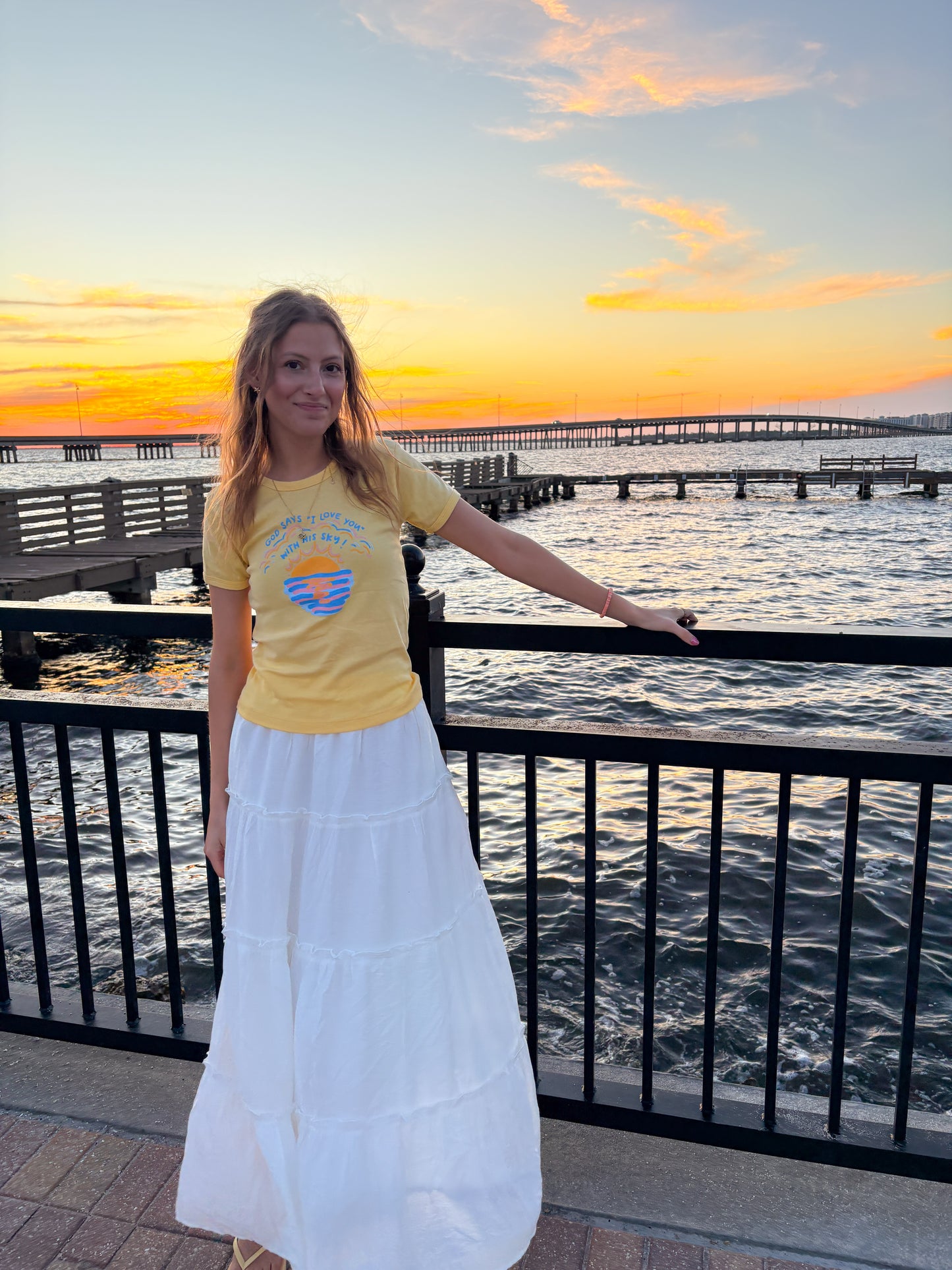 Sunset Baby Tee (yellow)