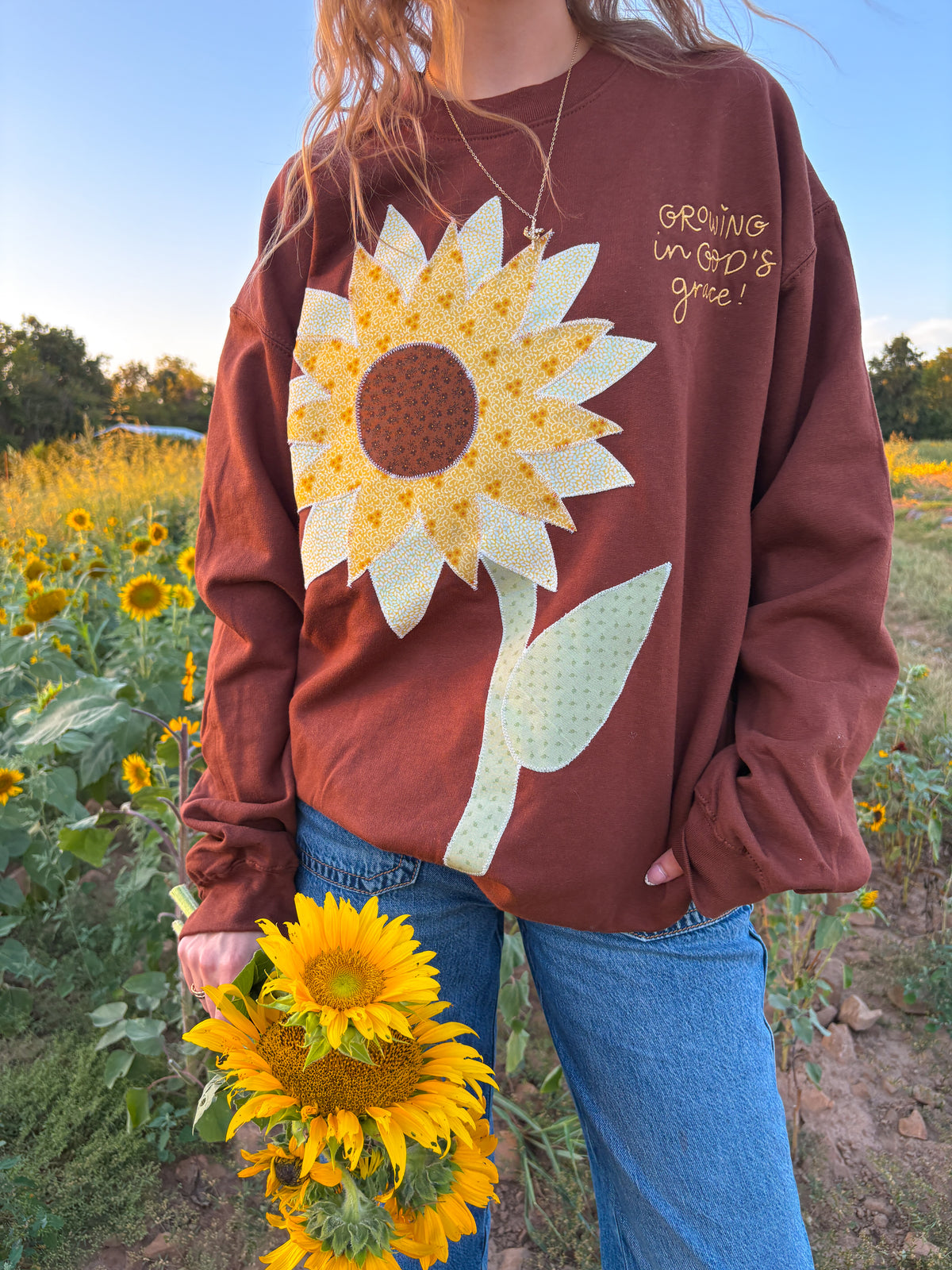 PREORDER Sunflower patchwork crew