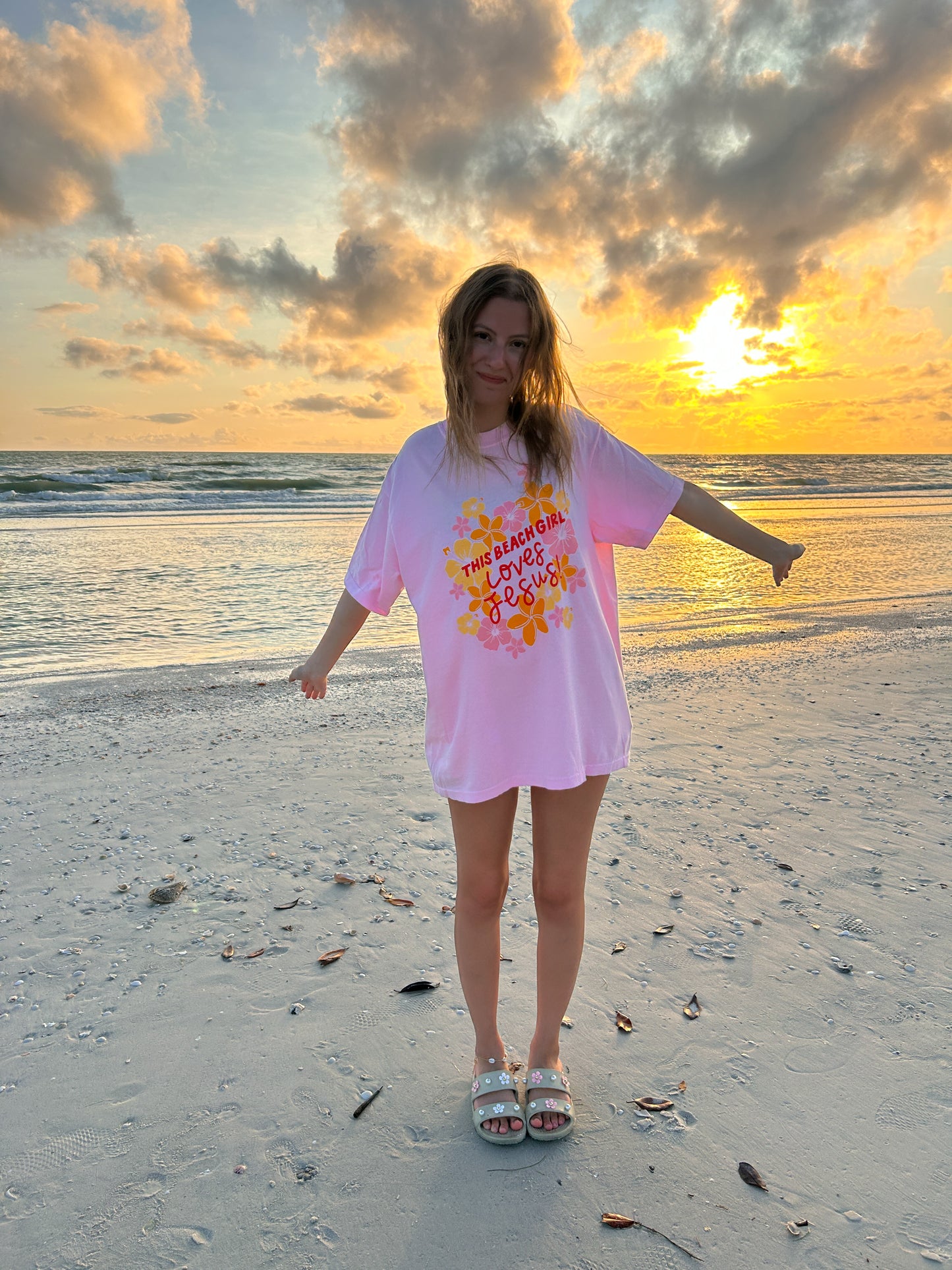 Beach Girl tee (pink)