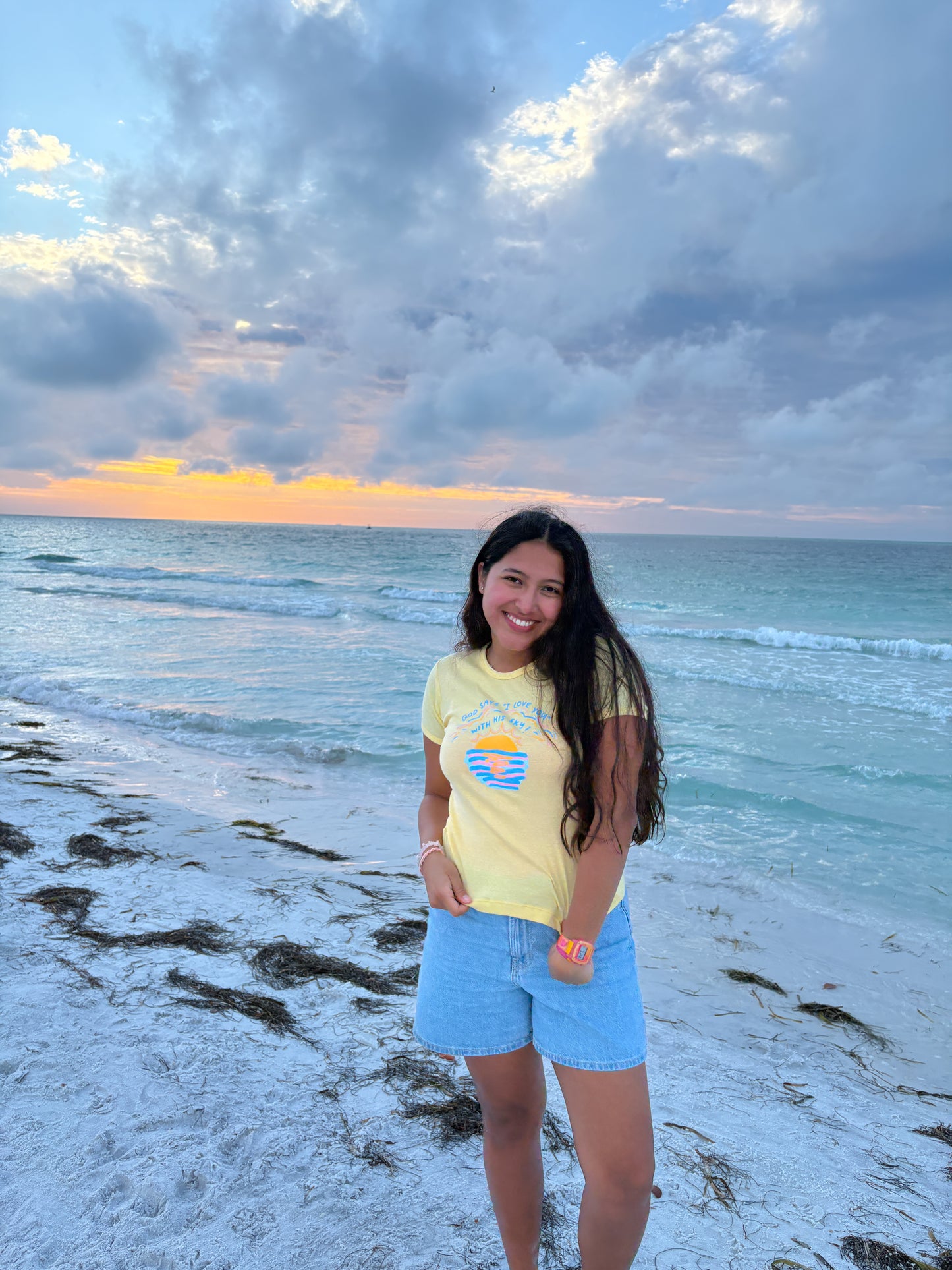 Sunset Baby Tee (yellow)